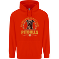 A Pitbull Dog Childrens Kids Hoodie Bright Red