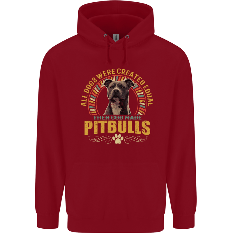 A Pitbull Dog Childrens Kids Hoodie Red