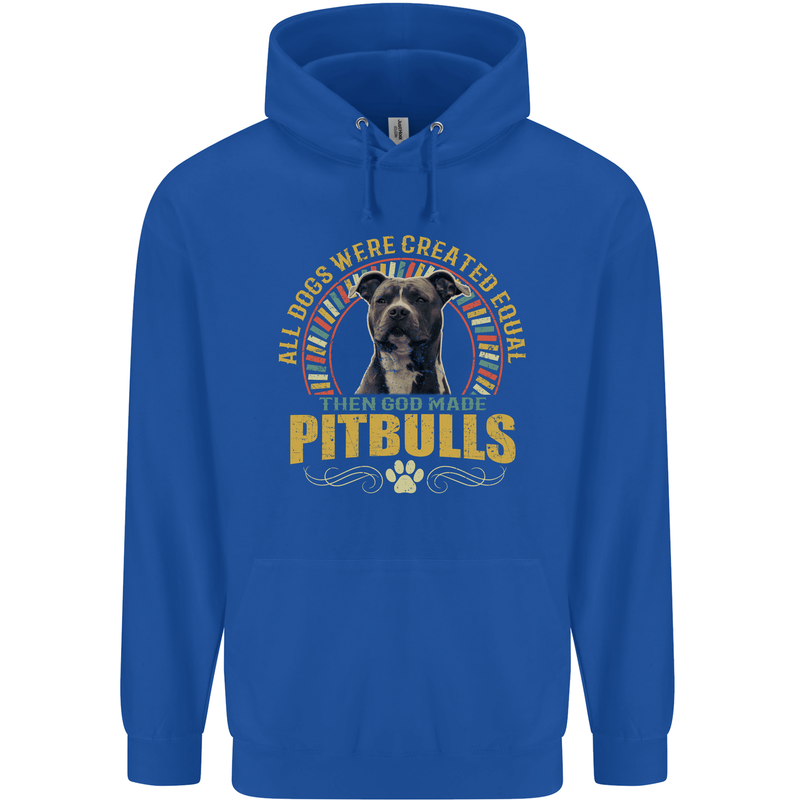 A Pitbull Dog Childrens Kids Hoodie Royal Blue