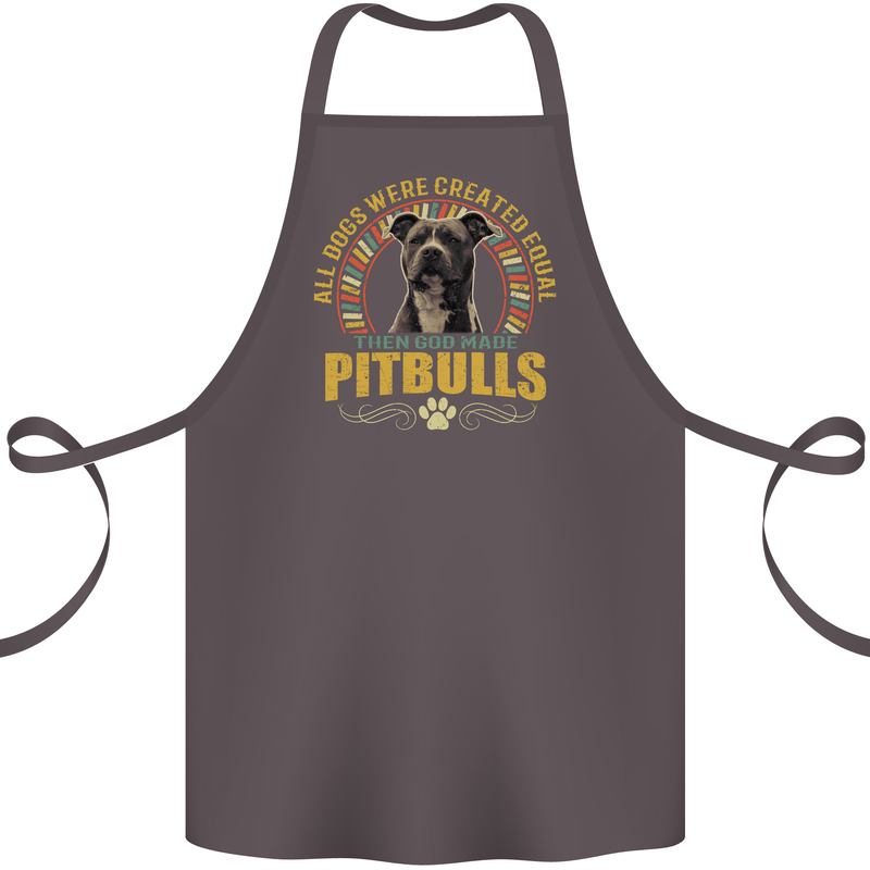 A Pitbull Dog Cotton Apron 100% Organic Dark Grey