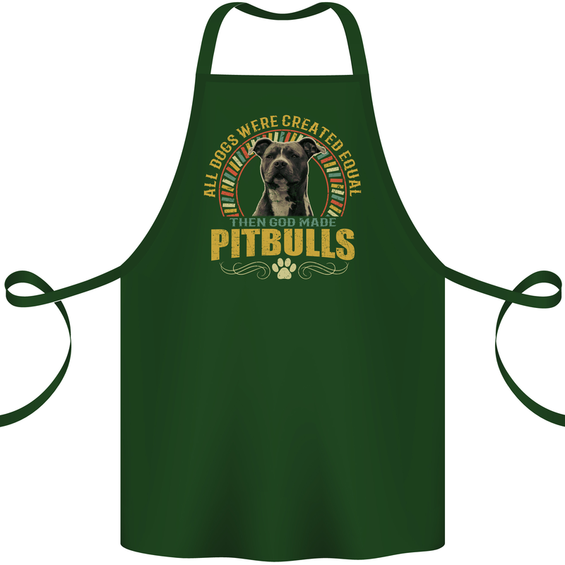 A Pitbull Dog Cotton Apron 100% Organic Forest Green