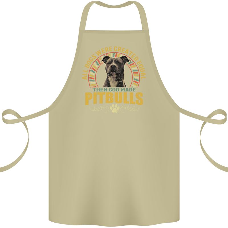 A Pitbull Dog Cotton Apron 100% Organic Khaki