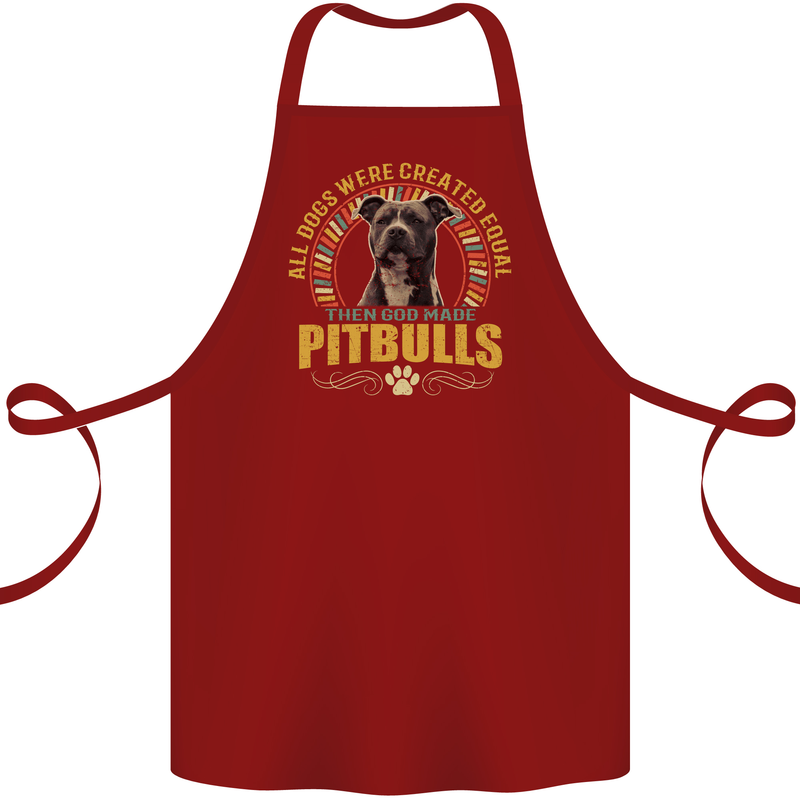 A Pitbull Dog Cotton Apron 100% Organic Maroon