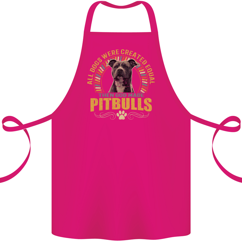 A Pitbull Dog Cotton Apron 100% Organic Pink
