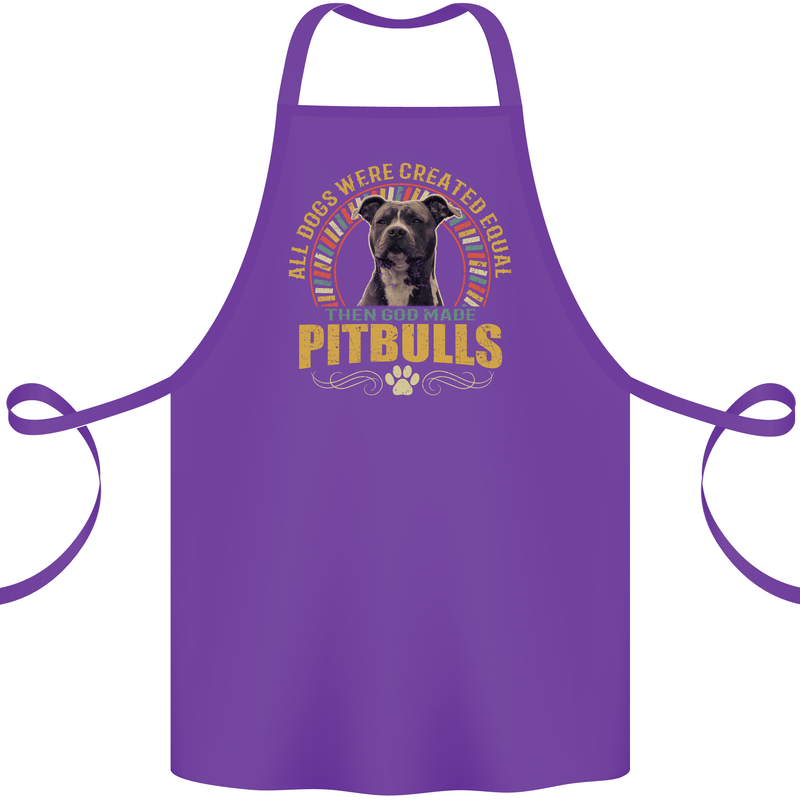 A Pitbull Dog Cotton Apron 100% Organic Purple