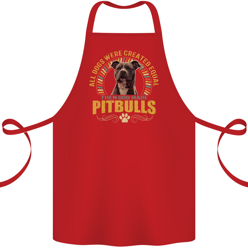 A Pitbull Dog Cotton Apron 100% Organic Red