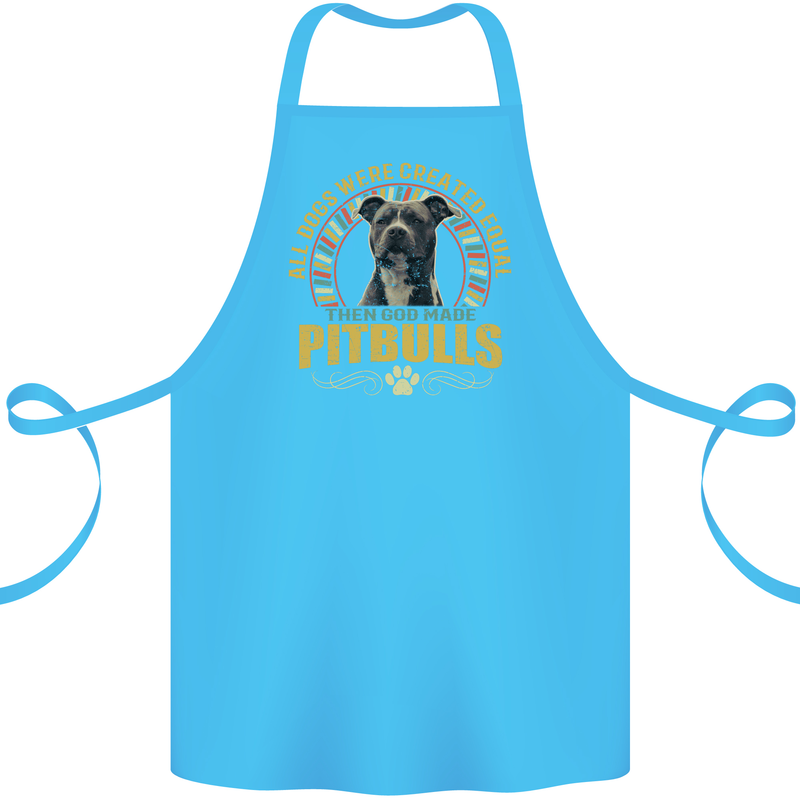A Pitbull Dog Cotton Apron 100% Organic Turquoise