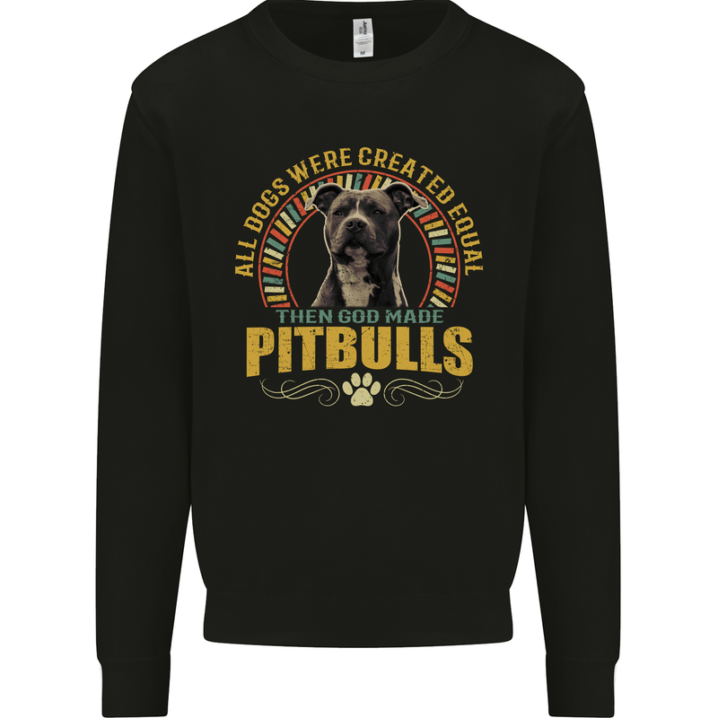 A Pitbull Dog Kids Sweatshirt Jumper Black