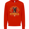 A Pitbull Dog Kids Sweatshirt Jumper Bright Red