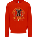 A Pitbull Dog Kids Sweatshirt Jumper Bright Red