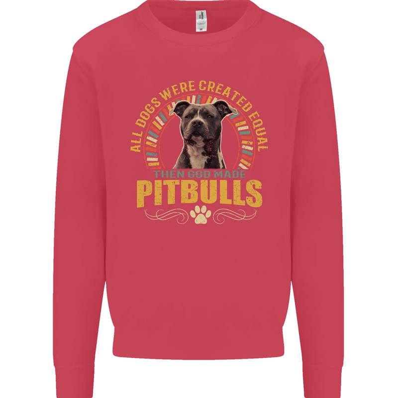 A Pitbull Dog Kids Sweatshirt Jumper Heliconia