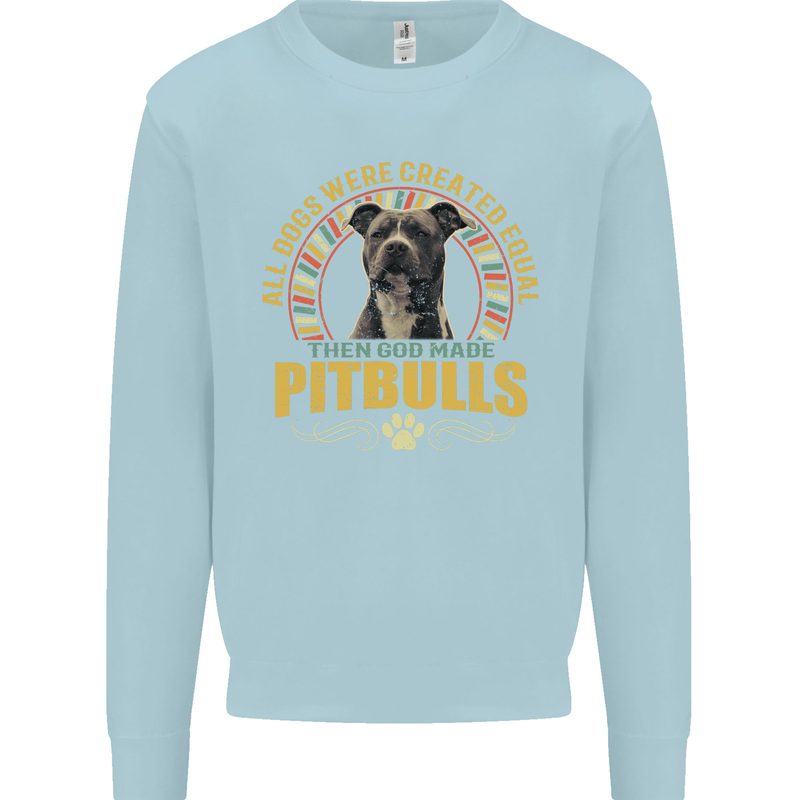 A Pitbull Dog Kids Sweatshirt Jumper Light Blue