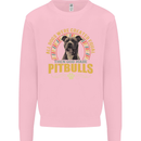 A Pitbull Dog Kids Sweatshirt Jumper Light Pink