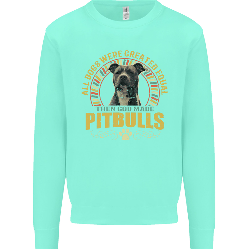 A Pitbull Dog Kids Sweatshirt Jumper Peppermint