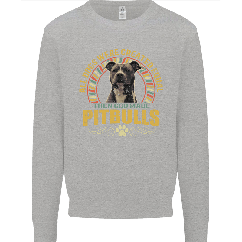 A Pitbull Dog Kids Sweatshirt Jumper Sports Grey