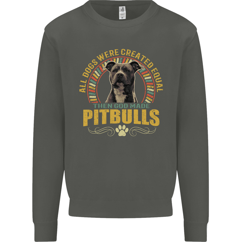 A Pitbull Dog Kids Sweatshirt Jumper Storm Grey