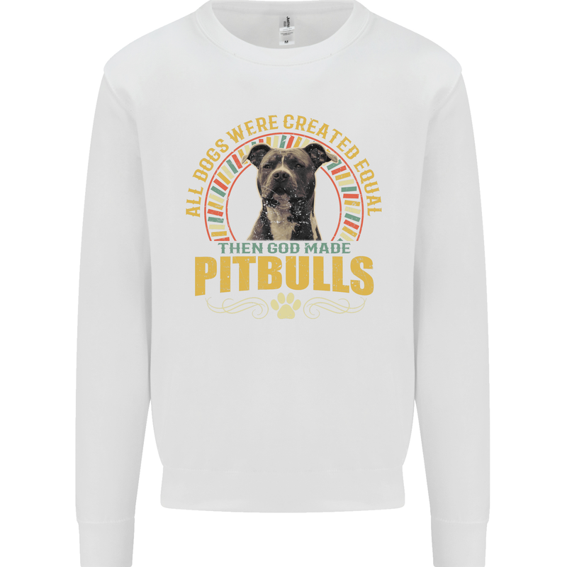 A Pitbull Dog Kids Sweatshirt Jumper White