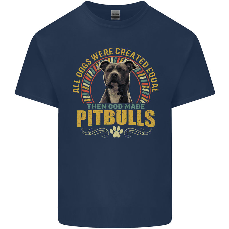 A Pitbull Dog Kids T-Shirt Childrens Navy Blue