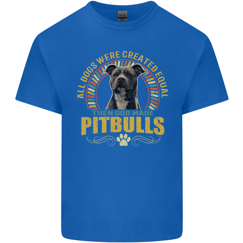 A Pitbull Dog Kids T-Shirt Childrens Royal Blue