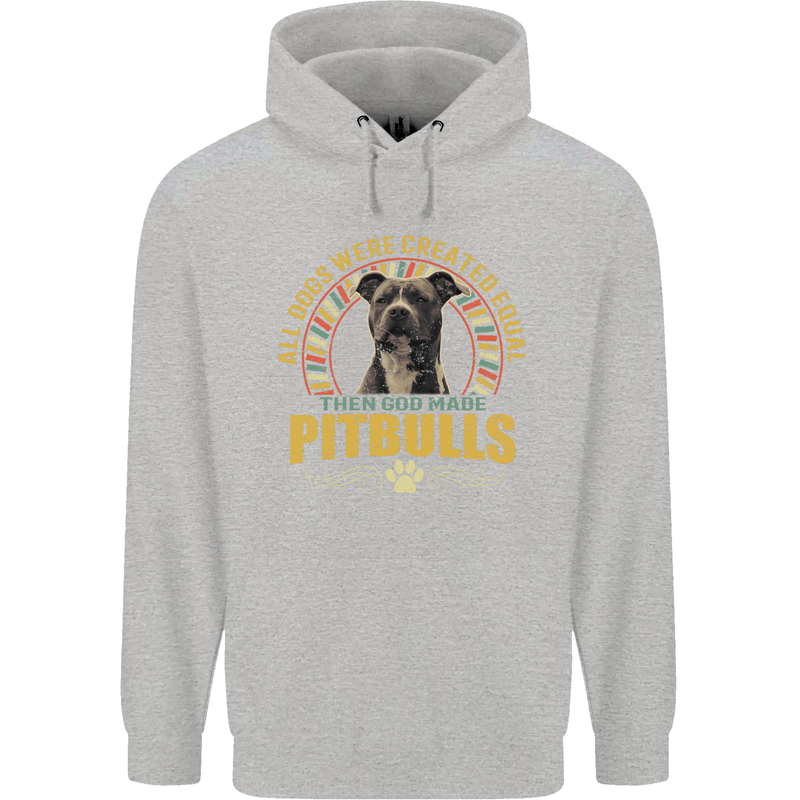 A Pitbull Dog Mens 80% Cotton Hoodie Sports Grey