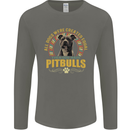 A Pitbull Dog Mens Long Sleeve T-Shirt Charcoal