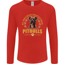 A Pitbull Dog Mens Long Sleeve T-Shirt Red