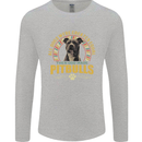 A Pitbull Dog Mens Long Sleeve T-Shirt Sports Grey