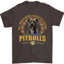 A Pitbull Dog Mens T-Shirt 100% Cotton Dark Chocolate