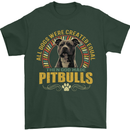 A Pitbull Dog Mens T-Shirt 100% Cotton Forest Green