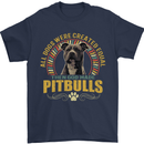 A Pitbull Dog Mens T-Shirt 100% Cotton Navy Blue
