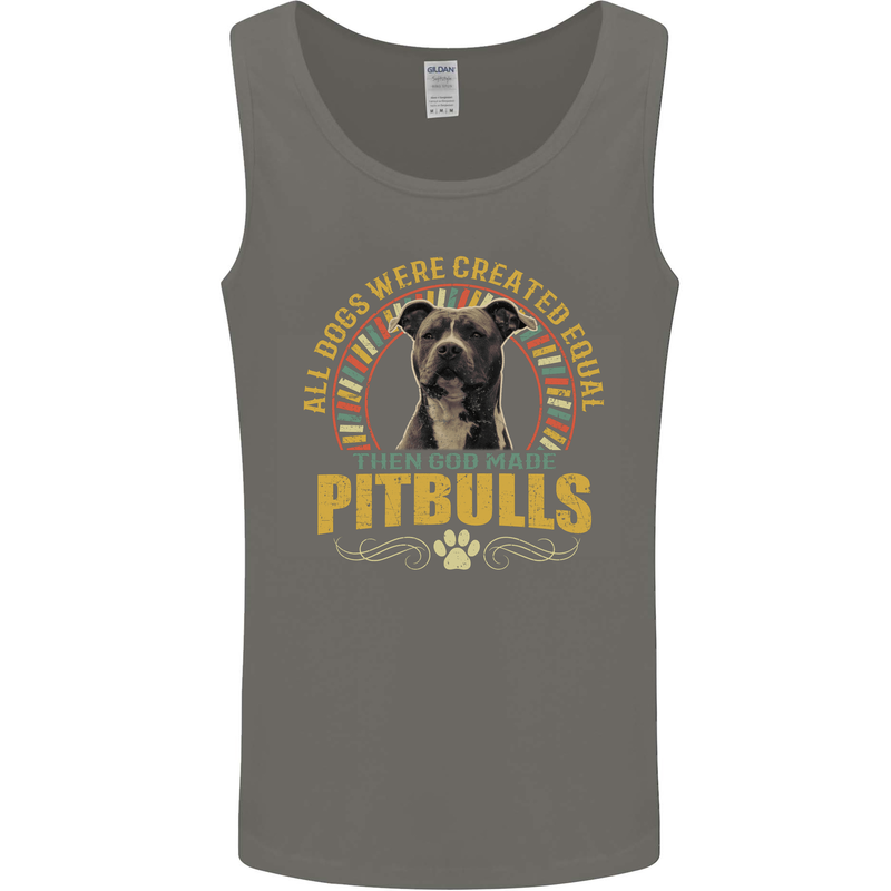 A Pitbull Dog Mens Vest Tank Top Charcoal