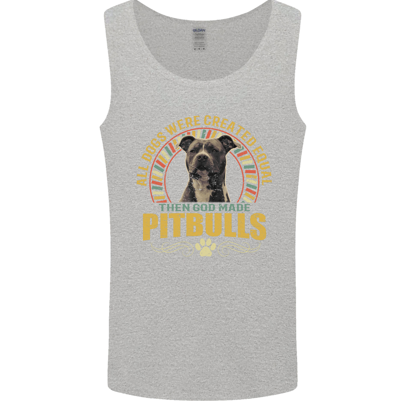 A Pitbull Dog Mens Vest Tank Top Sports Grey