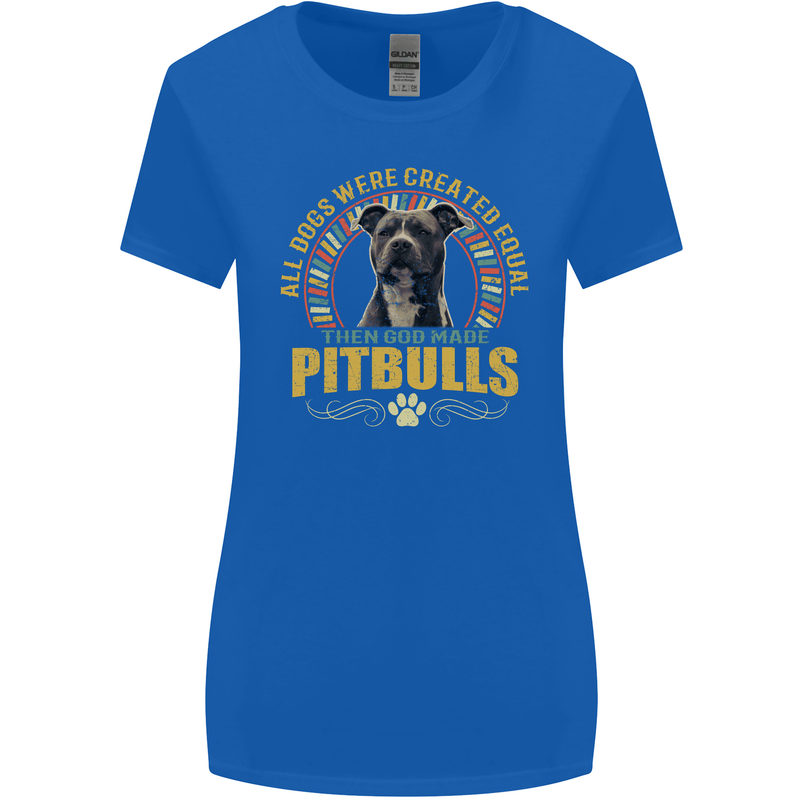 A Pitbull Dog Womens Wider Cut T-Shirt Royal Blue