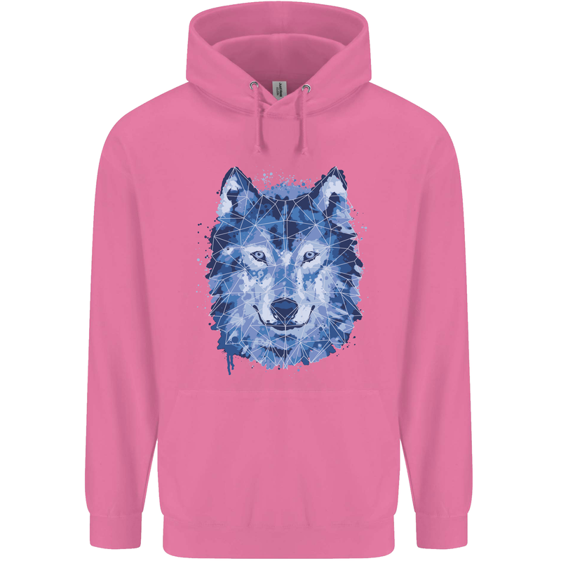 A Polygon Wolf Childrens Kids Hoodie Azalea
