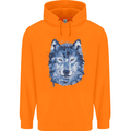 A Polygon Wolf Childrens Kids Hoodie Orange