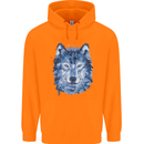 A Polygon Wolf Childrens Kids Hoodie Orange
