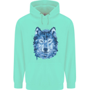 A Polygon Wolf Childrens Kids Hoodie Peppermint