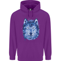 A Polygon Wolf Childrens Kids Hoodie Purple
