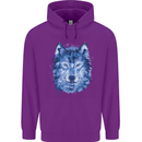 A Polygon Wolf Childrens Kids Hoodie Purple