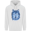 A Polygon Wolf Childrens Kids Hoodie White