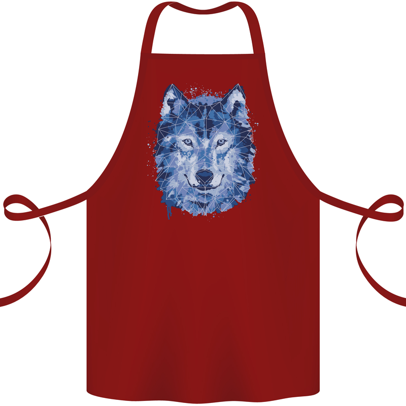 A Polygon Wolf Cotton Apron 100% Organic Maroon