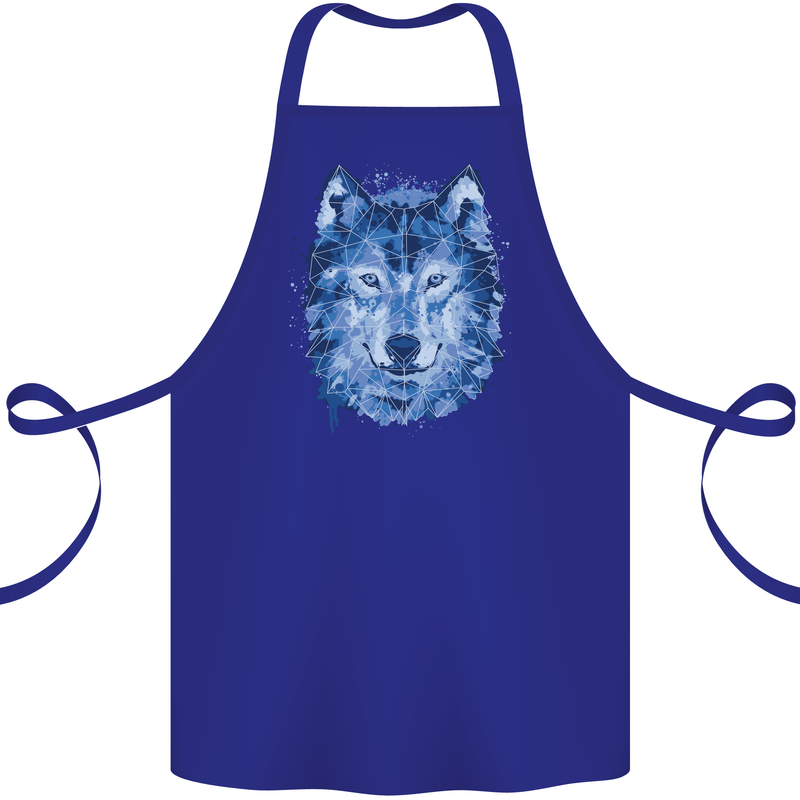 A Polygon Wolf Cotton Apron 100% Organic Royal Blue