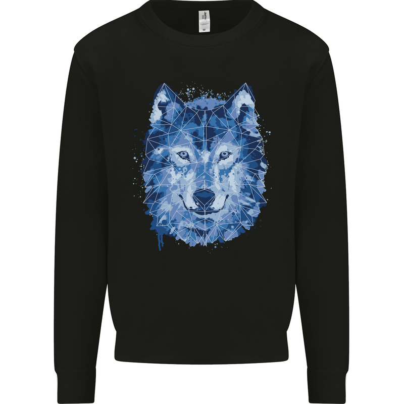 A Polygon Wolf Kids Sweatshirt Jumper Black
