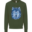 A Polygon Wolf Kids Sweatshirt Jumper Forest Green