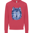 A Polygon Wolf Kids Sweatshirt Jumper Heliconia