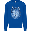 A Polygon Wolf Kids Sweatshirt Jumper Royal Blue