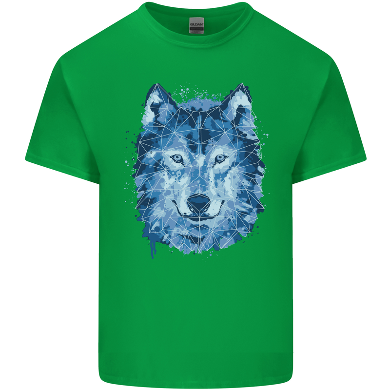 A Polygon Wolf Kids T-Shirt Childrens Irish Green