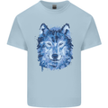 A Polygon Wolf Kids T-Shirt Childrens Light Blue