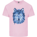A Polygon Wolf Kids T-Shirt Childrens Light Pink