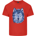 A Polygon Wolf Kids T-Shirt Childrens Red